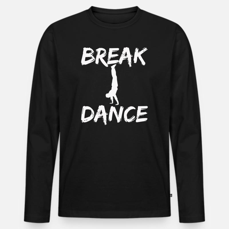Breakdance Silhouette Motiv - Männer Premium Bio Langarmshirt - Schwarz