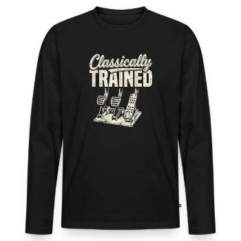 Classically Trained Pedals - Men's Premium Organic Long Sleeve Shirt - black - Front - Nico (187cm)