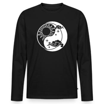 Yin Yang - Men's Premium Organic Long Sleeve Shirt - black - Front - Nico (187cm)