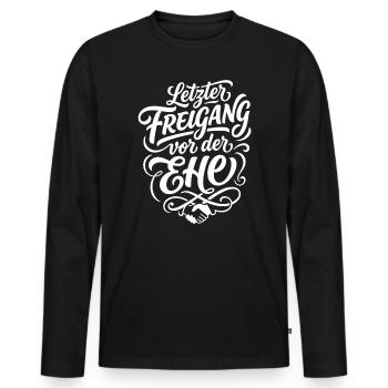 Letzter Freigang vor der Ehe JGA Design - Männer Premium Bio Langarmshirt - Schwarz - Vorne - Nico (187cm)