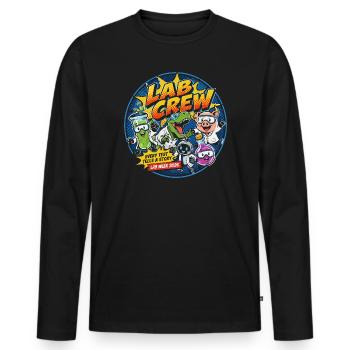 Lab Crew 2026: Comic Strip Lab Team - Men's Premium Organic Long Sleeve Shirt - black - Front - Nico (187cm)