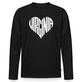 Virginia Heart Design - Men's Premium Organic Long Sleeve Shirt - black - Front - Nico (187cm)