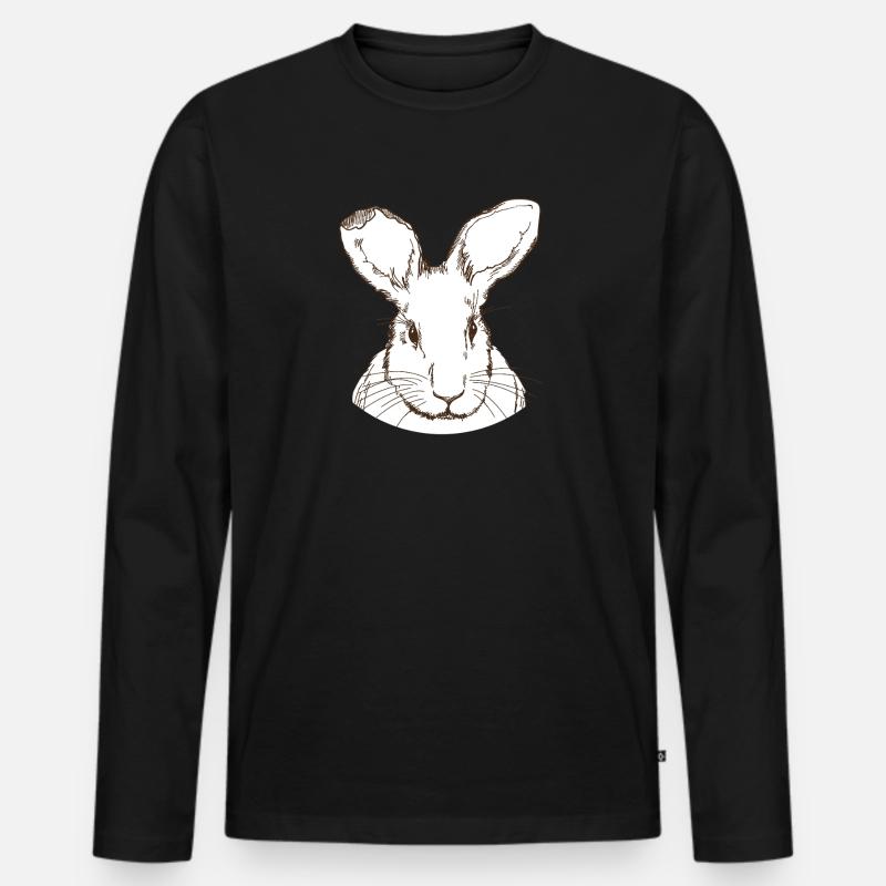 Kaninchen - Männer Premium Bio Langarmshirt - Schwarz