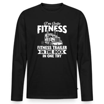 Fitness Truck Dock Challenge Trucker - Men's Premium Organic Long Sleeve Shirt - black - Front - Nico (187cm)