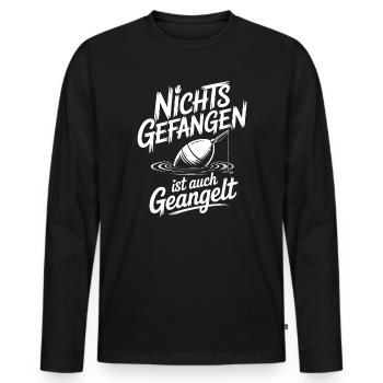 Angel Spruch lustig - Männer Premium Bio Langarmshirt - Schwarz - Vorne - Nico (187cm)