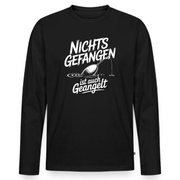 Angel Spruch lustig - Männer Premium Bio Langarmshirt - Schwarz - Vorne - Nico (187cm)