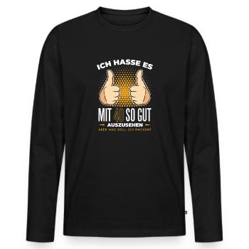 40. Geburtstag T-Shirt Geschenk lustiger Spruch - Männer Premium Bio Langarmshirt - Schwarz - Vorne - Nico (187cm)