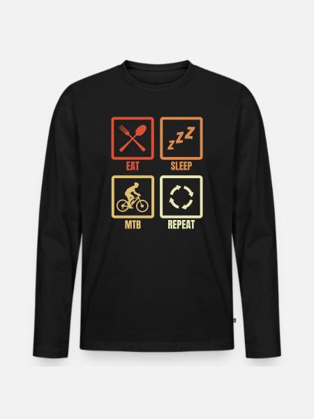 Eat Sleep MTB Repeat - Men's Premium Organic Long Sleeve Shirt - black