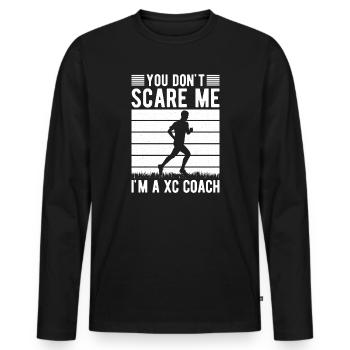 Cross Country Runner Design - XC Coach - Running - Men's Premium Organic Long Sleeve Shirt - black - Front - Nico (187cm)