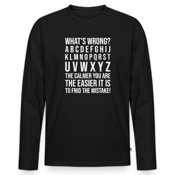 What's Wrong Funny teacher classroom - Men's Premium Organic Long Sleeve Shirt - black - Front - Nico (187cm)