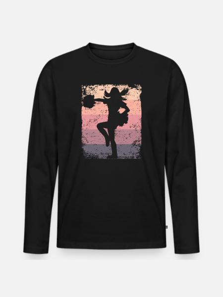 Cheerleader Cheer Mom Cheerleading - Männer Premium Bio Langarmshirt - Schwarz
