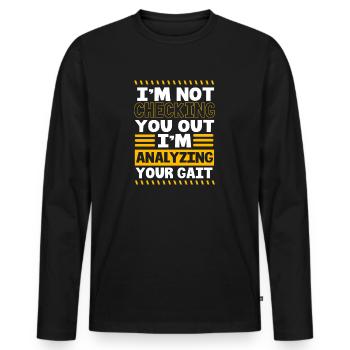 Physiotherapy Physiotherapy Physiotherapist - Men's Premium Organic Long Sleeve Shirt - black - Front - Nico (187cm)