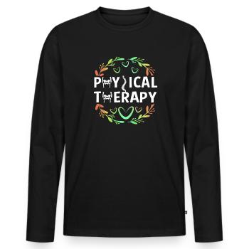 Physiotherapy Physiotherapy Physiotherapist - Men's Premium Organic Long Sleeve Shirt - black - Front - Nico (187cm)