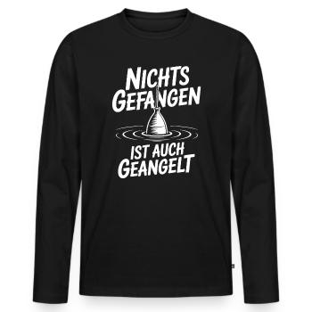 Angel Spruch lustig - Männer Premium Bio Langarmshirt - Schwarz - Vorne - Nico (187cm)