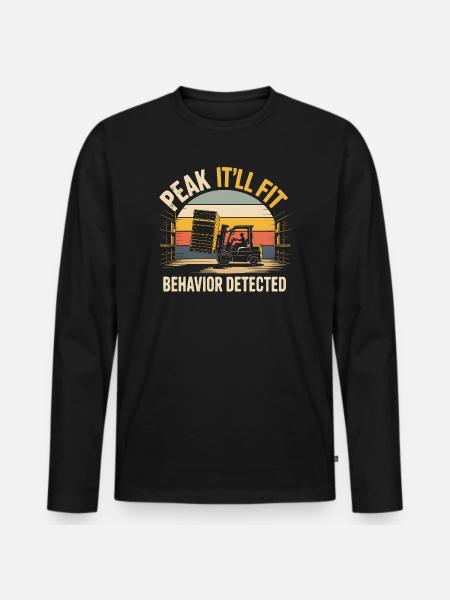 Wird schon passen | Staplerfahrer Humor - Männer Premium Bio Langarmshirt - Schwarz