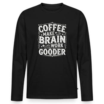 Coffee Saying - Funny Vintage Coffee Lover - Men's Premium Organic Long Sleeve Shirt - black - Front - Nico (187cm)
