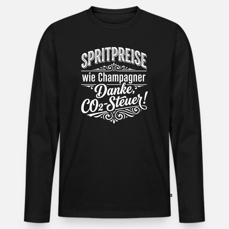 Spritpreise wie... - CO2 Steuer - Männer Premium Bio Langarmshirt - Schwarz