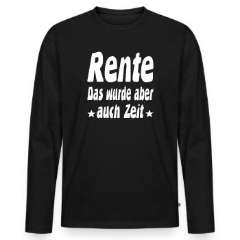 Rente - Männer Premium Bio Langarmshirt - Schwarz - Vorne - Nico (187cm)