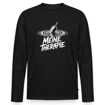 Angeln Therapie - Männer Premium Bio Langarmshirt - Schwarz - Vorne - Nico (187cm)