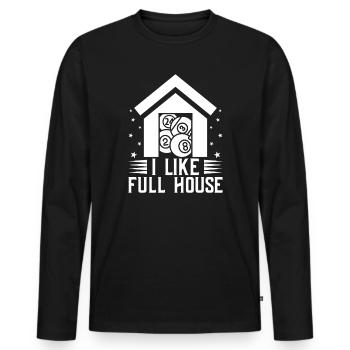 Joueur de bingo J’aime le bingo Full House - T-shirt manches longues Premium bio Homme - noir - Devant - Nico (187cm)