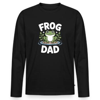 Frog Dad Frosch Terraristik - Männer Premium Bio Langarmshirt - Schwarz - Vorne - Nico (187cm)