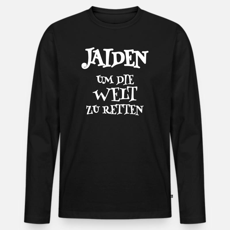 Jaiden als Spruch - Männer Premium Bio Langarmshirt - Schwarz