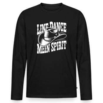 Line Dance Spirit - T-shirt manches longues Premium bio Homme - noir - Devant - Nico (187cm)