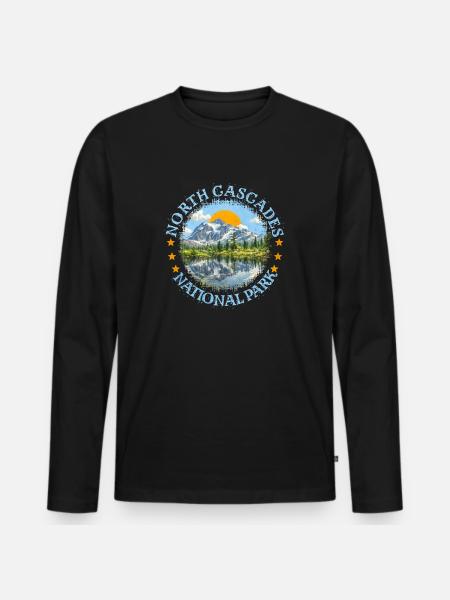 North Cascades National Park - Men's Premium Organic Long Sleeve Shirt - black