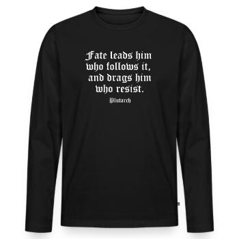 Gothic Fate Quote by Plutarch - Men's Premium Organic Long Sleeve Shirt - black - Front - Nico (187cm)