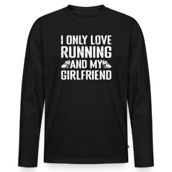 Marathon Runner I Only Love Running - Men's Premium Organic Long Sleeve Shirt - black - Front - Nico (187cm)