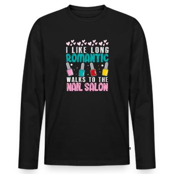 Nageldesigner Nageldesignerin Kosmetik Nagelstudio - Männer Premium Bio Langarmshirt - Schwarz - Vorne - Nico (187cm)