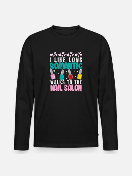 Nageldesigner Nageldesignerin Kosmetik Nagelstudio - Männer Premium Bio Langarmshirt - Schwarz