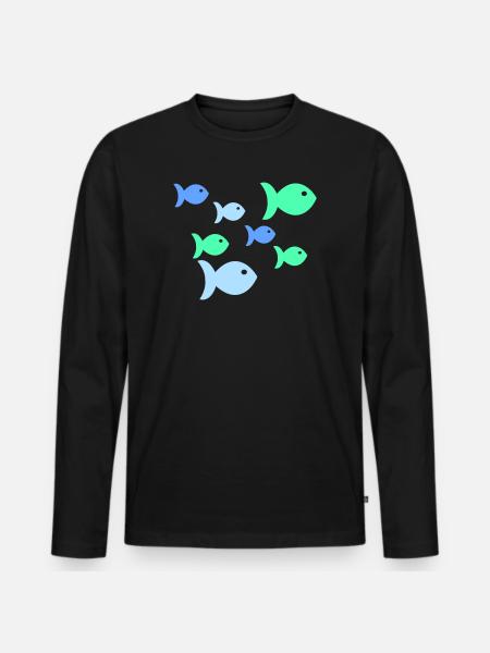 Pastel Fish Tropical Sea Fish - Men's Premium Organic Long Sleeve Shirt - black