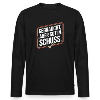 Gebraucht Aber Gut In Schuss Oldtimer Geburtstag - Männer Premium Bio Langarmshirt - Schwarz - Vorne - Nico (187cm)