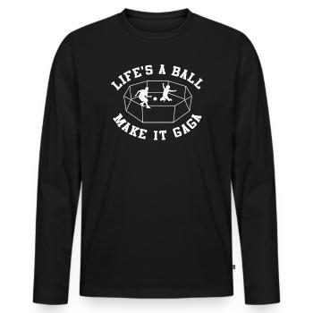 Life's a Ball Make It Gag - Men's Premium Organic Long Sleeve Shirt - black - Front - Nico (187cm)