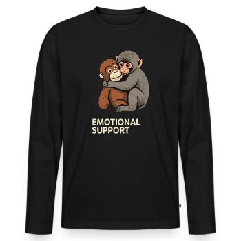 Emotional Support Baby Monkey Punch - Männer Premium Bio Langarmshirt - Schwarz - Vorne - Nico (187cm)
