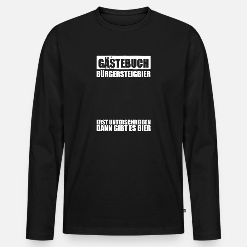 Gästebuch Bürgersteigbier Ortskontrollfahrt OKF - Männer Premium Bio Langarmshirt - Schwarz