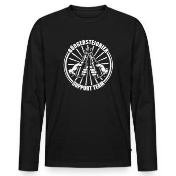 Équipe d’assistance à la bière sur le trottoir Visite locale d’inspection OKF - T-shirt manches longues Premium bio Homme - noir - Devant - Nico (187cm)
