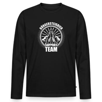 Bürgersteigbier Support Team Ortskontrollfahrt OKF - Männer Premium Bio Langarmshirt - Schwarz - Vorne - Nico (187cm)