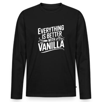 Everything Is Better with Vanilla - Men's Premium Organic Long Sleeve Shirt - black - Front - Nico (187cm)