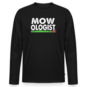 Lawn (meadow) Lawn mower - Men's Premium Organic Long Sleeve Shirt - black - Front - Nico (187cm)