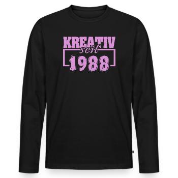 Creative 1988 - Men's Premium Organic Long Sleeve Shirt - black - Front - Nico (187cm)