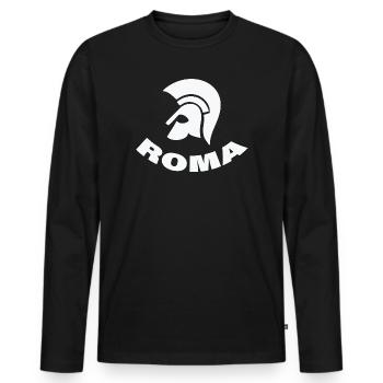 Rom - T-shirt manches longues Premium bio Homme - noir - Devant - Nico (187cm)