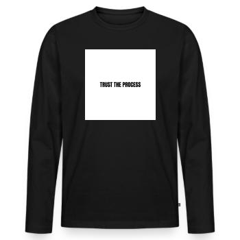 Fiez-vous au processus - T-shirt manches longues Premium bio Homme - noir - Devant - Nico (187cm)