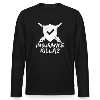 Insurance Agent Costume Insurance Killaz Medicare - Männer Premium Bio Langarmshirt - Schwarz - Vorne - Nico (187cm)