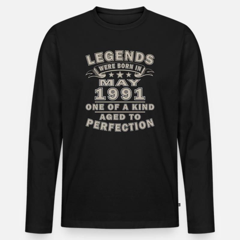 MAI 1991 - Männer Premium Bio Langarmshirt - Schwarz
