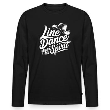 Line Dance Spirit - T-shirt manches longues Premium bio Homme - noir - Devant - Nico (187cm)