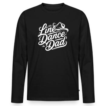 Line Dance Dad - Script Logo - Männer Premium Bio Langarmshirt - Schwarz - Vorne - Nico (187cm)