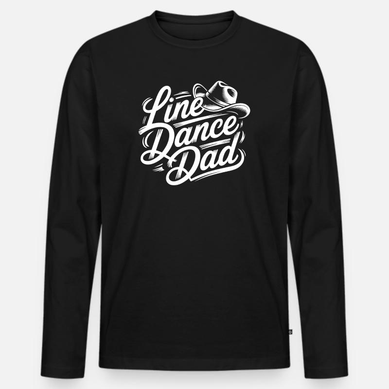 Line Dance Dad - Script Logo - Men's Premium Organic Long Sleeve Shirt - black