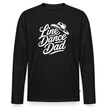 Line Dance Dad - Men's Premium Organic Long Sleeve Shirt - black - Front - Nico (187cm)